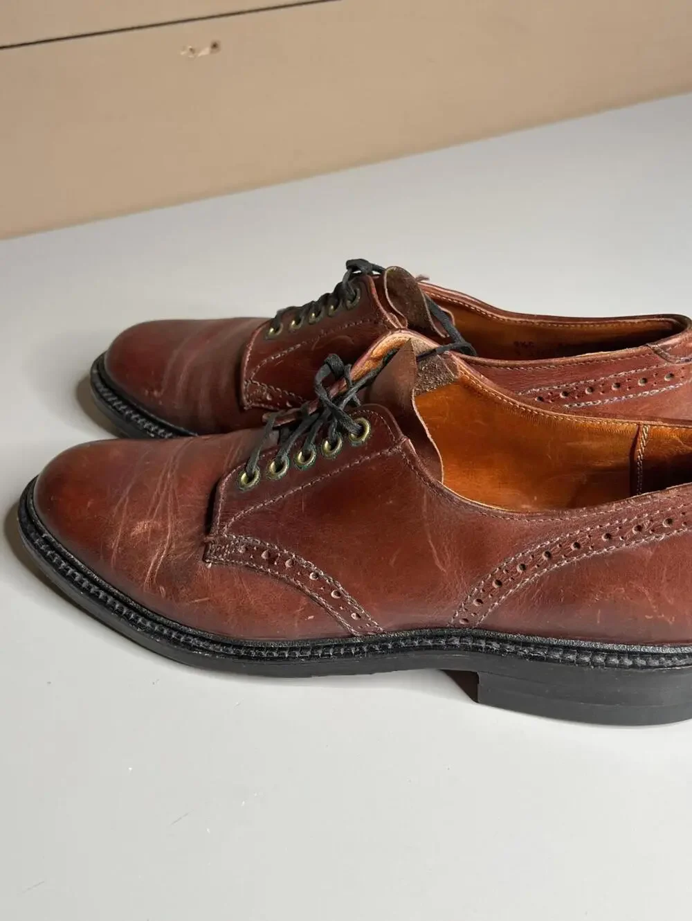 L.L.Bean‎ Shoes Mens 9.5 Brown Leather Derby Oxford Dress Lace Up 55061J